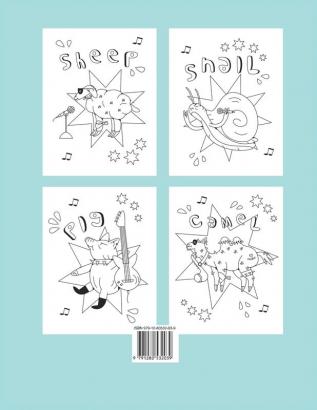 Singing and Playing Animals Coloring Book for Kids: 50 Curious Facts about Animals