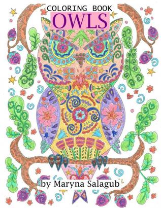 Owls coloring book