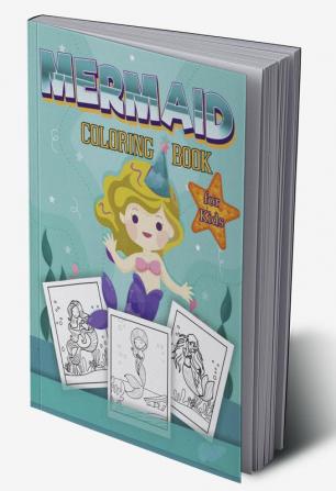 Mermaid Coloring Book for Kids : Cute Mermaid and Sea Creatures Coloring Book | Premium 40 Designs | 8.5X11 inches (letter size) | Great gift idea for boys and girls