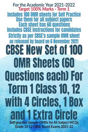 CBSE New Set of 100 OMR Sheets (60 Questions each) For Term 1 Class 10 12 with 4 Circles 1 Box and 1 Extra Circle : Self-practice Sample OMRs for All Subject MCQs Grade 10 12 CBSE Board Exams 202...