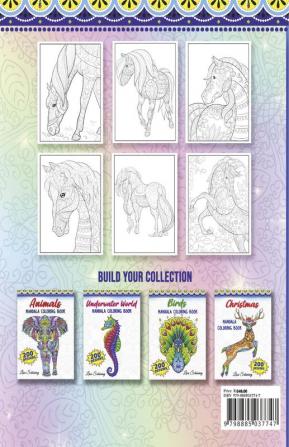 Horses Mandala Coloring Book : 200 Designs to Color Stress Relieving Mandala Book Promote Mindfulness and Practice Creativity