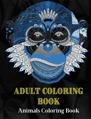 Adult Coloring Book Animals Coloring Book : Animals Mandala Coloring Book