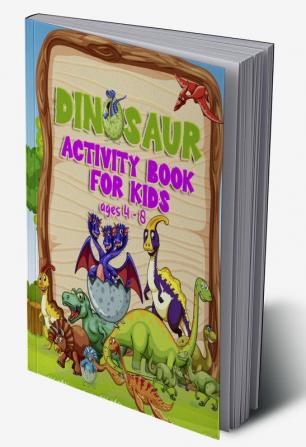 Dinosaur Activity Book for Kids ages 4 - 8 : Amazing coloring book fun puzzle Dot-to-Dots &amp; Spot the Difference for girls and boys of all ages with dinosaurs