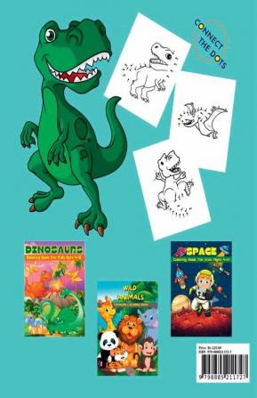 Dinosaur Dot To Dot Activity Book For Kids Ages 4-8 : Super Cute Dinosaur Activity Book For Kids | Dot-to-Dot And Coloring Dinosaur Workbook Pages For Kids | Fun Dinosaur Coloring Pages For Boys &a...