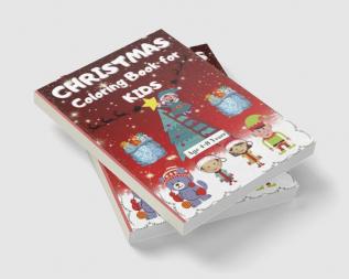 Christmas Coloring Book for Kids Age 4-8 Years : Easy and Cute Christmas Coloring Book for kids with 60 Unique Designs for your Children to Learn Coloring and Enjoy. | This Book is suitable for kid...