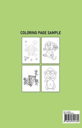 Monkeys Coloring Book For kids : A Beginner’s Guide To Sketching Outlining Shading And Coloring Monkeys