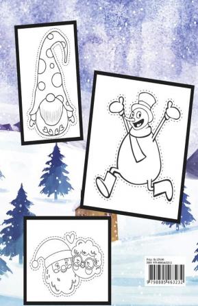 Christmas Scissor Skills Activity Book : Coloring and Cutting Practice for Kids Ages 3-5