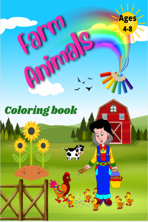 Farm animals coloring book : Ages 4-8