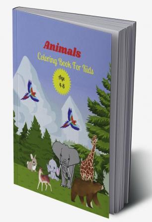 Animals Coloring Book For Kids Age 4-8 : Coloring books for kids awesome animals with patterns coloring books &amp;Animals coloring book for kids great gift for boys &amp; girls ages 4-8.