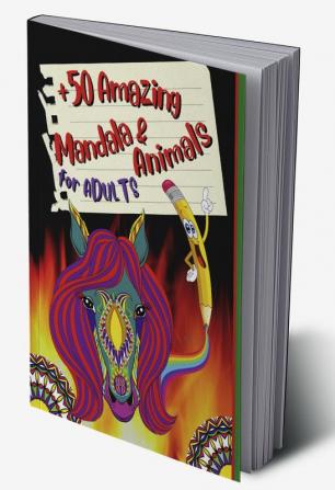 50 Amazing Mandala &amp; Animals : Coloring Book for Adults