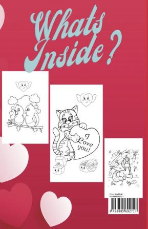 Valentine Day Coloring Book for Kids : Very Cute Coloring Pages with Animal Theme Such as Lovely Unicorns Birds Flowers Bears and Mouse for Boys and Girls