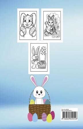 Easter Coloring Book For Kids : Fun 50-page workbook of Easter bunny eggs chickens and other cute animals for kids.