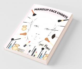 Makeup Face Charts Volume 2 : Blank Makeup Face Chart Worksheets For Makeup Lovers From Amateur To Pro To Organize And Plan Their Designs. Faces With Open And Closed Eyes. Gift Idea Pro And Amat...