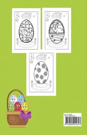 Easter Egg Coring Book For Kids Ages 4-8 : Simple Easter Egg Coloring Pages For Kids &amp; A fun coloring book with Easter Egg.