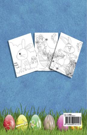 Happy Easter Coloring Book : Funny &amp; Cute Large Print Holiday Colouring Patterns with Big Easy &amp; Simple Drawings for Kids and Toddlers