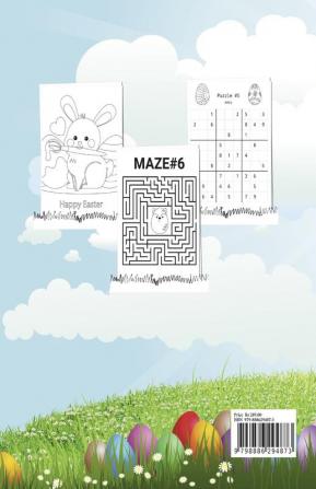 Easter Activity Book for Kids : Funny Kid Workbook Game For Learning Happy Easter Day Coloring Dot to Dot Scissor Skills Mazes Puzzle and More