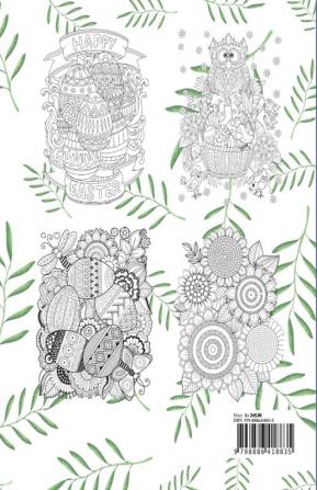 Easter Coloring Book for Adults : An Adult Coloring Book with Easter Eggs and Floral Patterns | Illustrations of spring scenes for Relaxation and Stress Relief