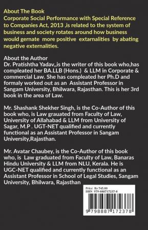 CORPORATE SOCIAL PERFORMENCE IN INDIA WITH SPECIAL REFERENCE TO COMPANIES ACT 2013. : CORPORATE SOCIAL PERFORMENCE IN INDIA WITH SPECIAL REFERENCE TO COMPANIES ACT 2013.