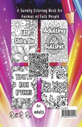 FUCK OFF ANXIETY : Funny Swear Word Adult Coloring Book Pages with Stress Relieving and Relaxing Designs/Motivational Words-Quotes