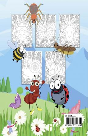 Insects Coloring Book for Kids : 35 Coloring Pages with Cute &amp; Funny Insects &amp; Bugs for Boys &amp; Girls Ages 4-8