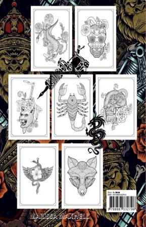 50 Tattoo Coloring Book for Adults : Modern Tattoo Designs for Stress Relief and Relaxation