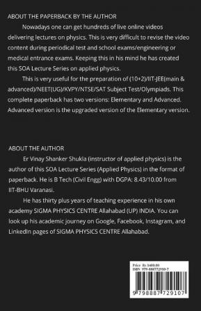 SOA Lecture Series (Applied Physics) Heat And Thermodynamics (Elementary) : (10+2)/JEE(main)/NEET(UG)/SAT Subject Test Preparation