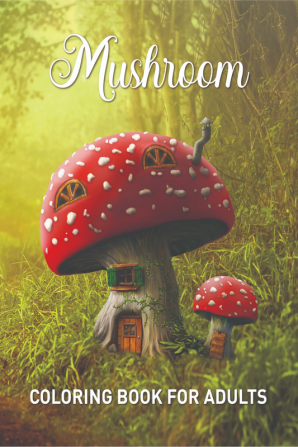 Mushroom Coloring Book for Adults : Relaxing Coloring Book with 45 mystical fairy designs with mushrooms fungi and mycology to relieve stress