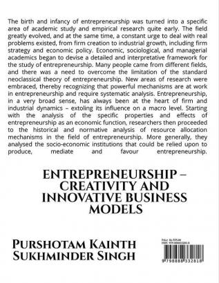 ENTREPRENEURSHIP – CREATIVITY AND INNOVATIVE BUSINESS MODELS