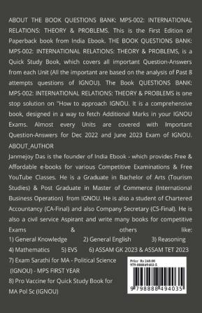 Questions Bank For IGNOU MPS-002 International Relations: Theory and Problems : Useful for MA - Political Science (MPS) - First Year