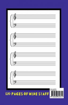 Blank Sheet Piano Music Notebook for Kids : Easy Music Manuscript for Young Beginners Musicians