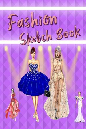 Fashion Sketch Book : 100 female figure model template pages