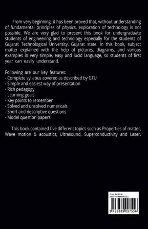 Engineering Physics : As per the syllabus of Gujarat Technological University Bachelor of Engineering Subject Code: 3110011 Subject: Physics B.E. 1stYEAR (For Group I Branches)