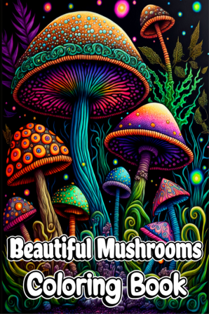 Beautiful Mushrooms Coloring Book : Mindfulness and Art Therapy Pattern Designs with Mycology Fungi and Shrooms Adult Coloring Pages for Stress Relieving Relaxing and Anxiety Relief