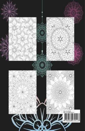 100 Floral Mandalas Coloring Book : Beautiful and Easy Mandala Flowers Coloring Pages for Adults Large Print Images for Beginners