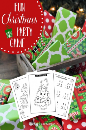 Fun Christmas Party Game : Coloring Cutting Mazes Christmas Addition and Letters for Kids Ages 4-6 | 6-8 | Activity Book for Kids | Xmas Activity and Colouring | Perfect Gift for Christmas Holiday