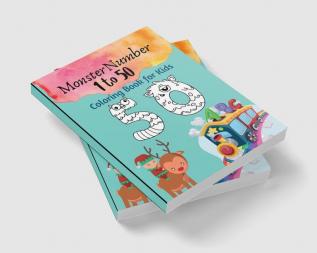 Monster Number Coloring Book : Activity Book Gift For Kids Pages 51 Size 8.5*11 by Three Trees