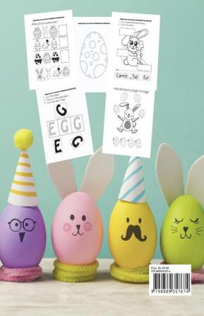 Happy Easter Cut and Paste Workbook for Preschool and Toddlers : Colouring and Cutting Activity Book for Kids Ages 3+| Cut and Paste Easter and Spring Holiday Workbook | Easter Basket Stuffers | Pe...