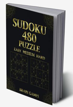 Sudoku 480 Puzzle Easy Medium Hard : Brain Games