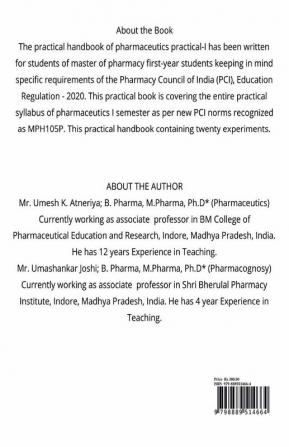 Practical Handbook of Pharmaceutics Practical -I (MPH105P)