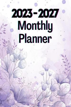 2023-2027 Monthly Planner special Gift for Women : 5 Years Pocket Organizer with Purple Cover for Women