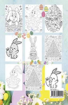 Happy Easter Activity Book for Kids Ages 4-8 with Coloring Pages Dot to Dot Scissor Skills Dot Marker and Mazes