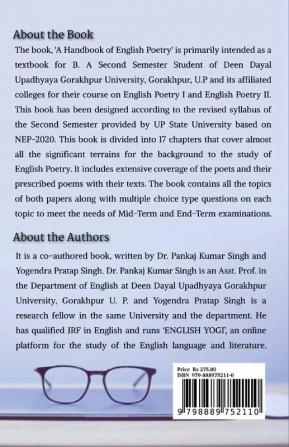 A Handbook of English Poetry