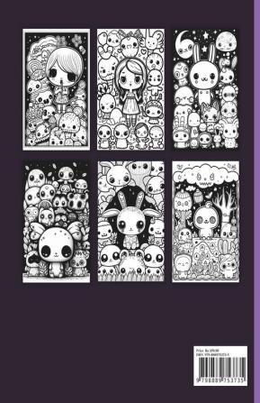 Spooky Kawaii Coloring Book : Colorful Pastel Goth Coloring Pages for Stress Relief &amp; Relaxation | Cute Horror Chibi Coloring Book | Perfect a Gift !