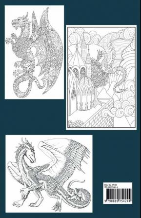 Fantasy Dragons Adult Coloring Book : With Mythical Creatures Stress Relieving Relaxation with Beautiful Mandalas over 38 High Quality Coloring Pages