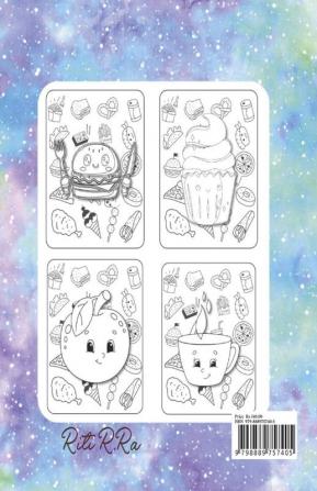 Fun and Cute Kawaii Food : Cute Desserts and Kawaii Girls Coloring Pages for Kids