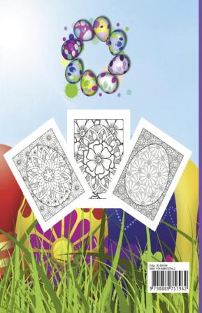 Easter Egg Adult Coloring Book : Amazing Relaxation Easter eggs coloring book for Adults | 75 Mandala Patterns | Perfect gift for Women Men Teens and Seniors | Spring Holiday activities