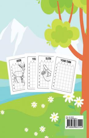 How To Draw Wild Animals : Step-by-Step Grid Drawing for Kids / Simple and Fun Learn to Sketch and Color for Children Ages 5+