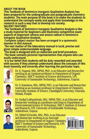 TEXTBOOK OF SEMIMICRO INORGANIC QUALITATIVE ANALYSIS : For B.Sc. and M.Sc. Students