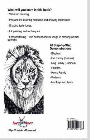 Drawing Animal Portraits in Pen and Ink : Learn to Draw Lively Portraits of Your Favorite Animals in 20 Step-by-step Exercises