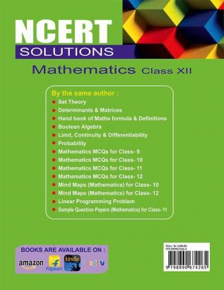 NCERT SOLUTIONS MATHEMATICS CLASS 12 : NCERT MATHEMATICS CLASS XII SOLUTIONS